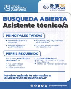Convocatoria Asistente Técnico UNNETEC